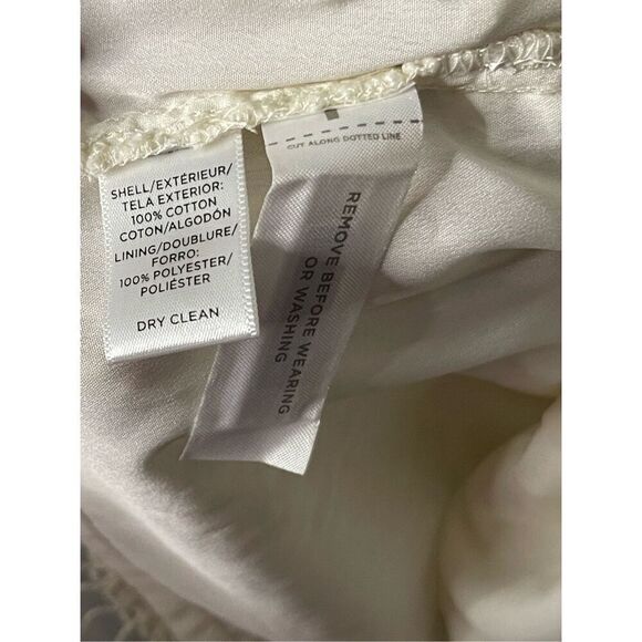 NWT Ann Taylor Loft Cream Crochet Lined Sleeveless Shift Dress Women’s Size 14 - Picture 3 of 5